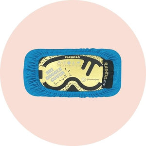 Adult winter snow ski sparkly waterproof goggle cover flashtag.me electric blue back