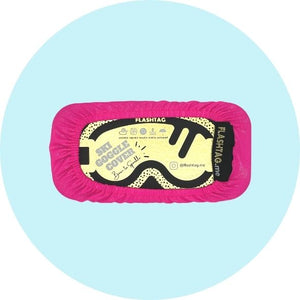 Adult winter snow ski sparkly waterproof goggle cover flashtag.me fluoro pink back