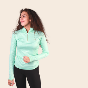 ZIPPED THERMAL SKI TOP ~ Glass Green