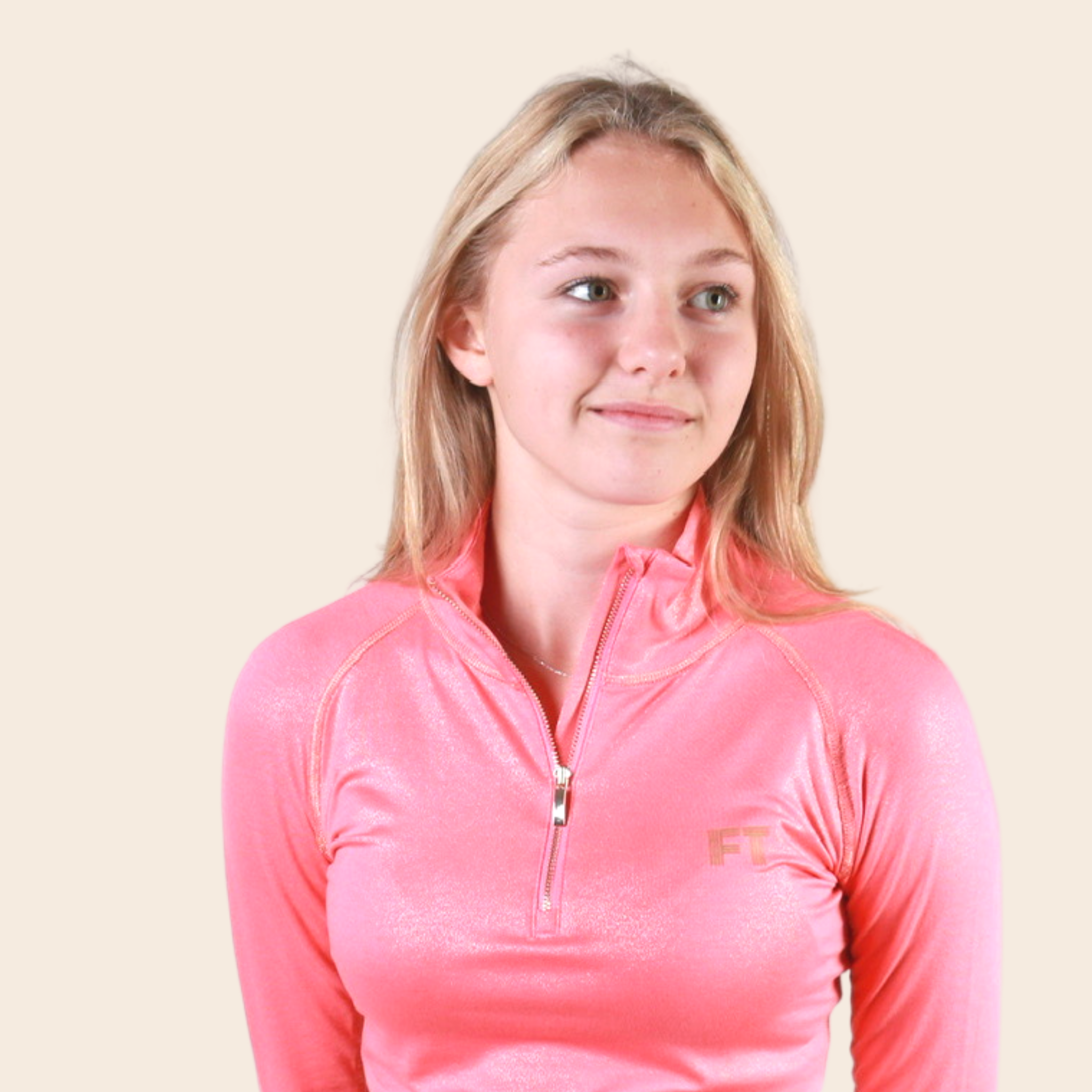 ZIPPED THERMAL SKI TOP ~ Georgia Peach
