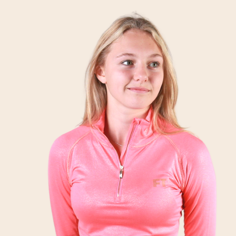 ZIPPED THERMAL SKI TOP ~ Georgia Peach