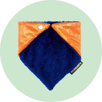 Kids super soft sparkly warm winter orange navy blue ski neck warmer flashtag.me back