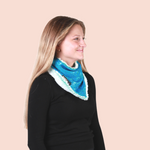 Adult super soft sparkly warm winter tiffany blue mint white ski neck warmer flashtag.me side view